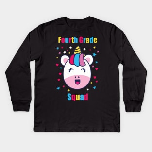 Fourth Grade Squad Kids Long Sleeve T-Shirt